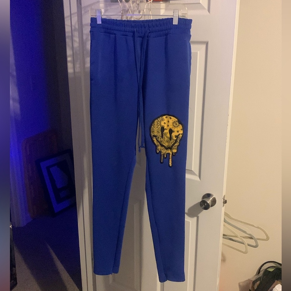 Men’s Blue Smiley Joggers